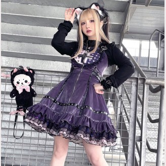 Devil's Heart Gothic Lolita Style Velvet Dress JSK by Dream Weaving (R104)